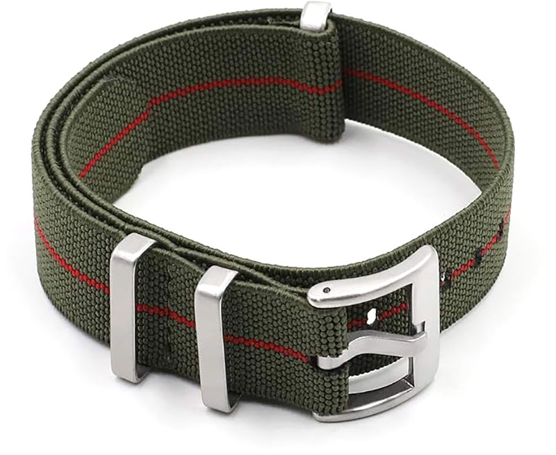 Nato strap green with red line