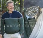 David Harbour wears a Timex Expedition Scout T49961 watch in DTF St. Louis.