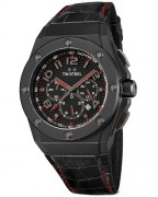 TW Steel CEO Tech CE4008 (44 mm) or CE4009 (48mm), black dial, black case, black leather strap