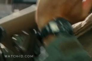 In this blurry shot the black dial and white hands of the G-Shock can be seen