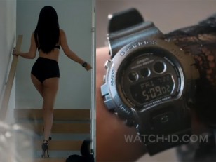 Selena Gomez wears a Casio G-Shock GMDS6900SM-1 in the music video Hands To Myself.