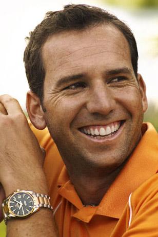 Sergio Garcia wearing an Omega Seamaster Aqua Terra Chronometer