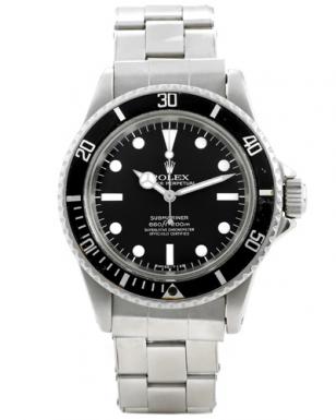 Steve McQueen's Rolex Submariner 5512 on a photo from the 2009 Antiquorum auctio