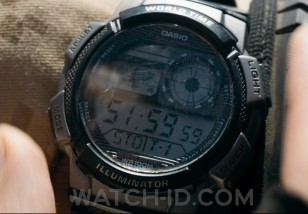 Armie Hammer wears a Casio AE1000W-1BV in the 2017 movie Mine.