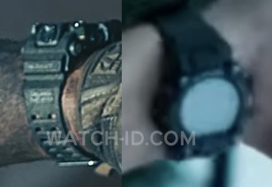 Alan Ritchson wears a Casio G-Shock GW9500-3 Mudman Master of G Land Green watch in War Machine.