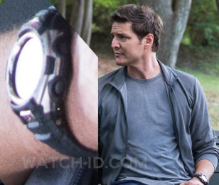 Pedro Pascal wears a Casio G-Shock GWM500A-1 in the 2018 action thriller The Equalizer 2.