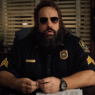 Kevin James wears a Casio MRW210H-1A2VCF black sports watch in Hubie Halloween (2020).